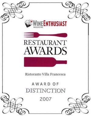 Villa Francesca - Wine Enthusiastic - Restaurant Awards 2007